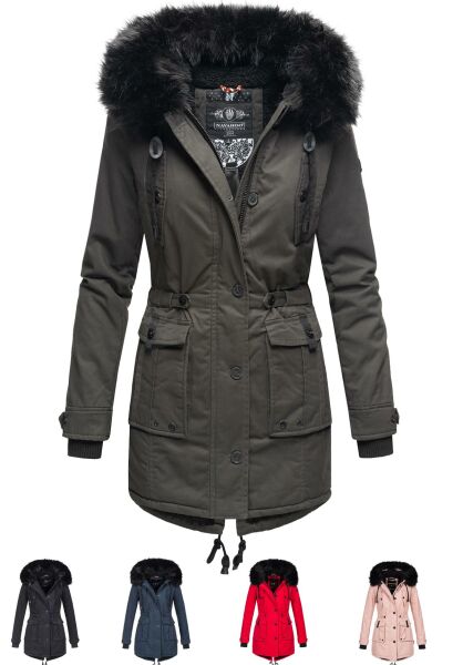 Marikoo Navahoo Luluna Damen Winterjacke mit Kunstfell