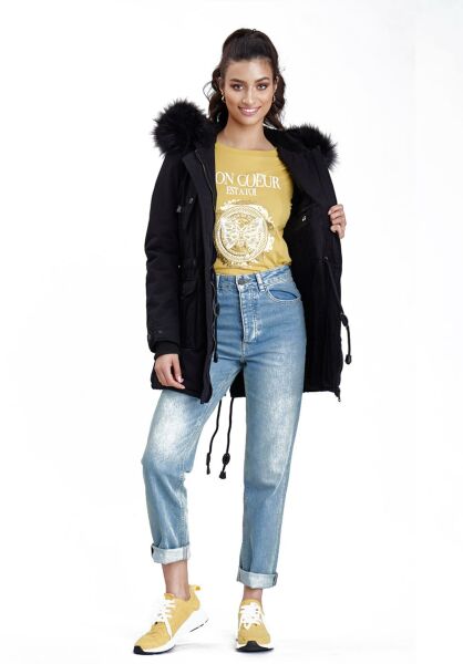 Marikoo Navahoo Luluna Damen Winterjacke mit Kunstfell Letzter Tag