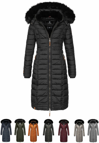 Marikoo Navahoo Umay Damen lange Winterjacke mit Fellkragen