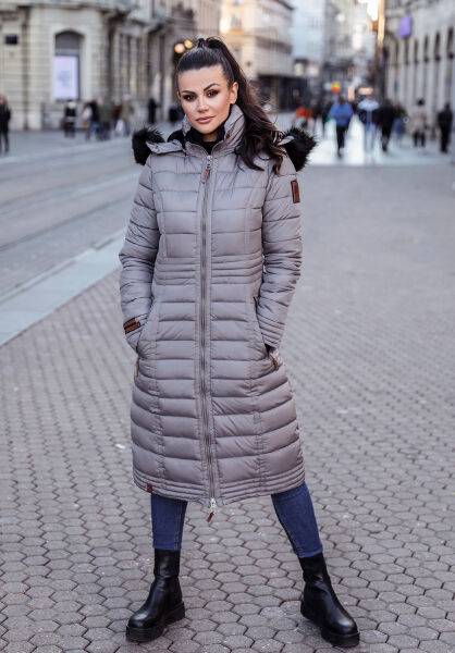 Marikoo Navahoo Umay Damen lange Winterjacke mit Fellkragen Nur für heute