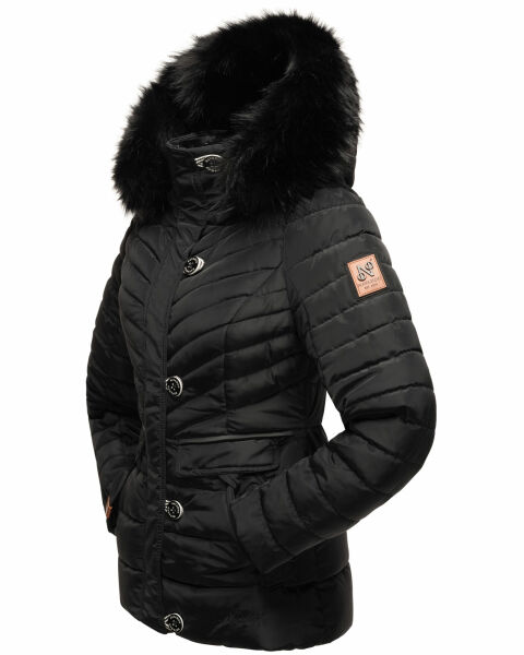 Marikoo Navahoo Wisteriaa Damen Winter Steppjacke mit Kapuze und Fellkragen Vierteljährliche Förderung