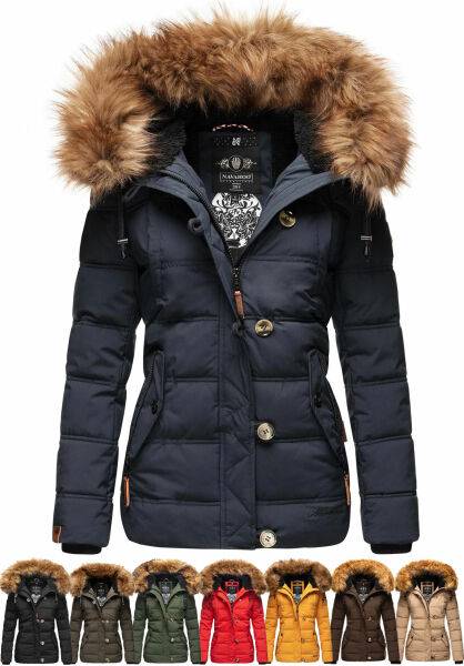 Marikoo Navahoo Zoja Damen gespteppte Jacke mit Teddyfell