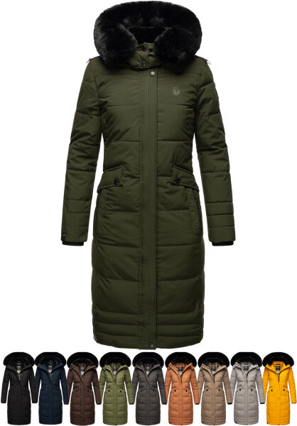 Marikoo Navahoo Fahmiyaa Damen lange Winterjacke mit Kapuze Jubiläumsangebot