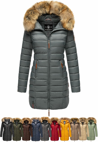 Marikoo Rose Damen Lange Winter Steppjacke Kauf eins, bekomm eins gratis