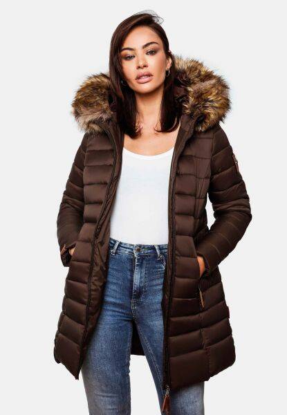 Marikoo Rose Damen Lange Winter Steppjacke Kauf eins, bekomm eins gratis