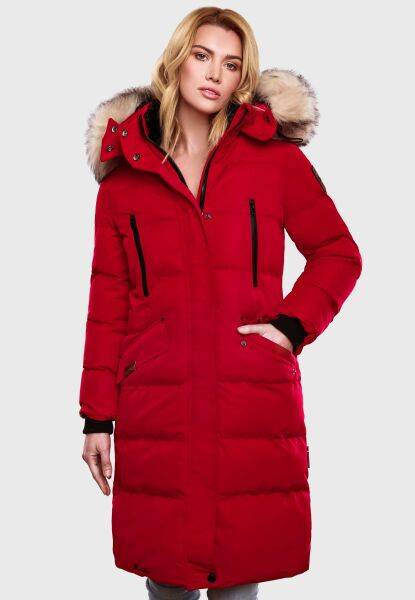 Marikoo Schneesternchen Damen lange Winter Steppjacke mit Kapuze Tägliche Deals