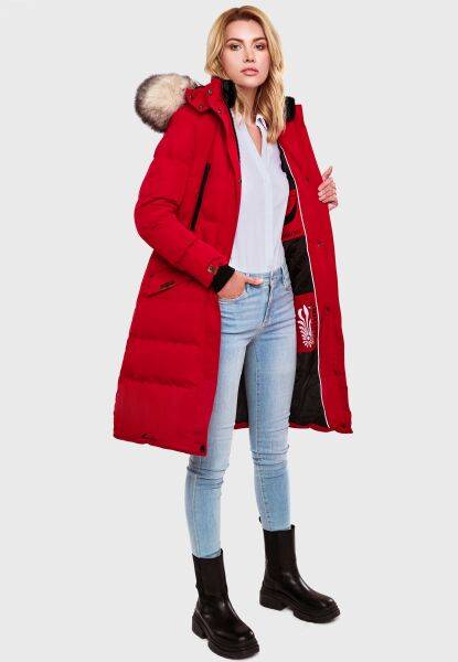 Marikoo Schneesternchen Damen lange Winter Steppjacke mit Kapuze Tägliche Deals