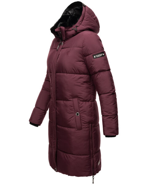 Marikoo Streliziaa Damen lange Winter Steppjacke Fellkragen Sonderangebote