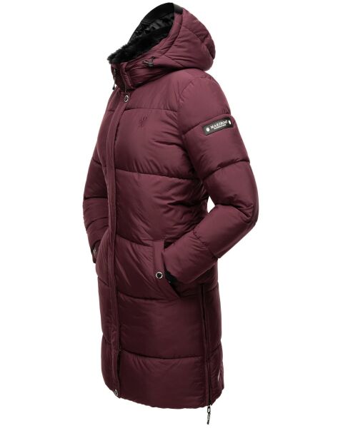 Marikoo Streliziaa Damen lange Winter Steppjacke Fellkragen Sonderangebote