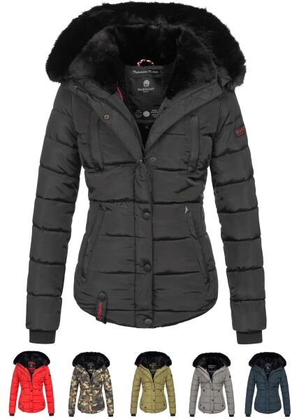 Marikoo Lotusblüte warme Damen Winterjacke gesteppt mit Kunstfell Riesige Ersparnisse