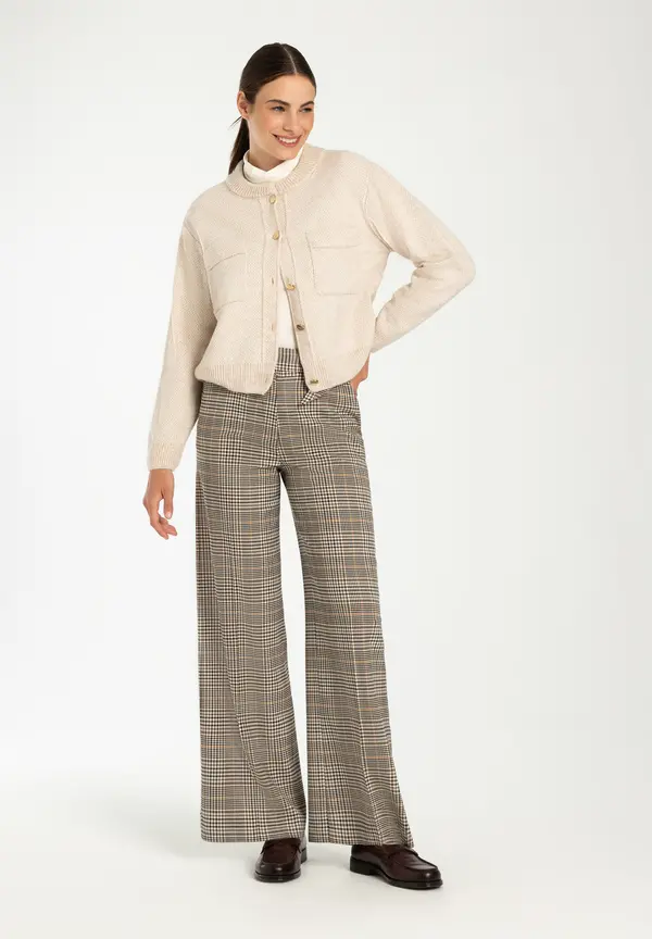 More & More kurzer Strickblouson, almond melange, Herbst-Kollektion Super Rabatt