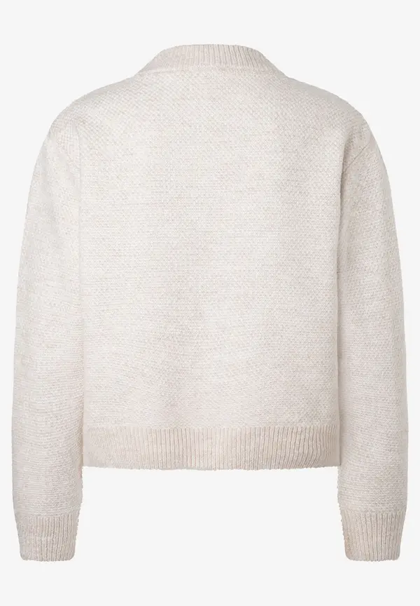 More & More kurzer Strickblouson, almond melange, Herbst-Kollektion Super Rabatt