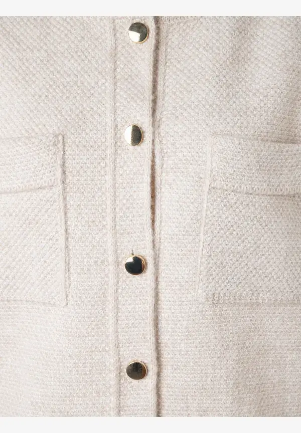 More & More kurzer Strickblouson, almond melange, Herbst-Kollektion Super Rabatt