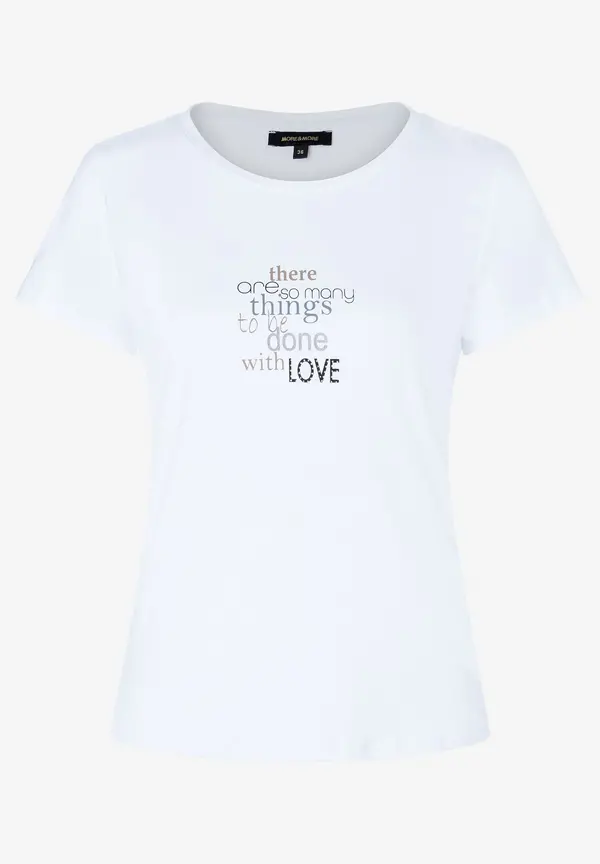 More & More T-Shirt mit Schriftzug, weiß, Herbst-Kollektion Im Verkauf