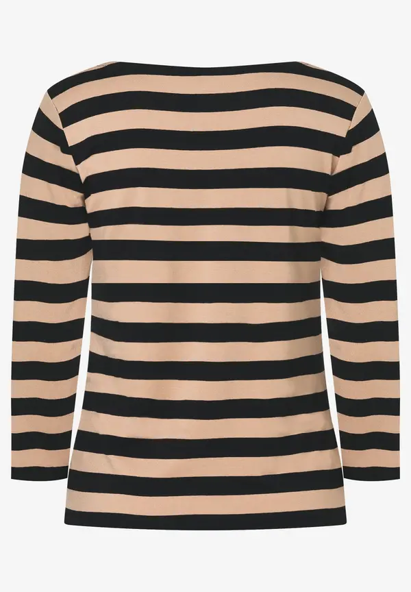 More & More Streifenshirt, schwarz/beige Online