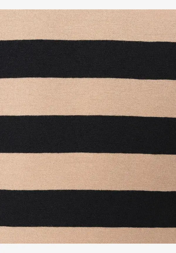 More & More Streifenshirt, schwarz/beige Online