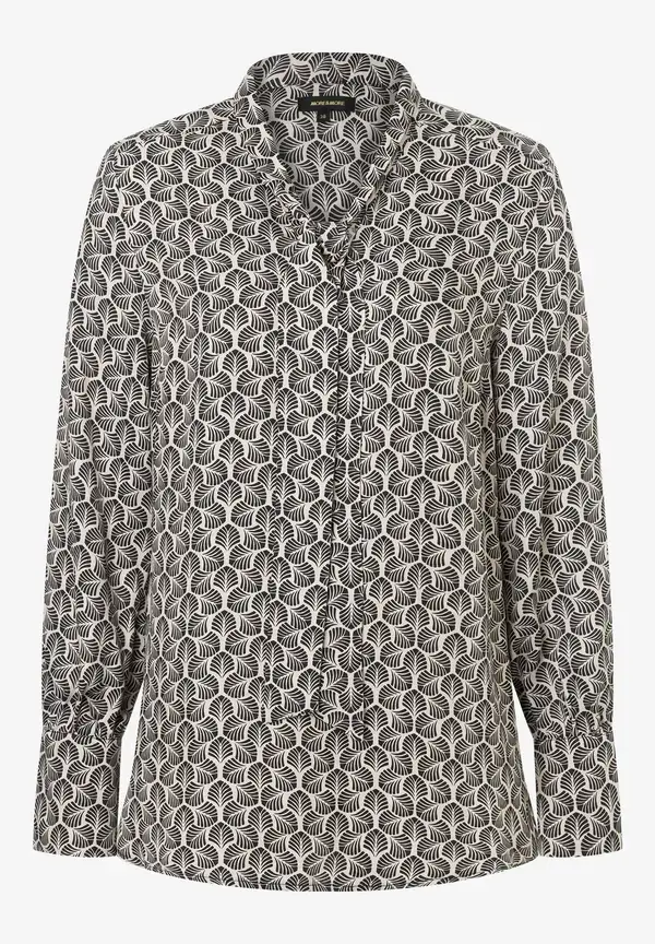 More & More Printbluse mit Schluppe, beige/schwarz, Herbst-Kollektion Verkauf