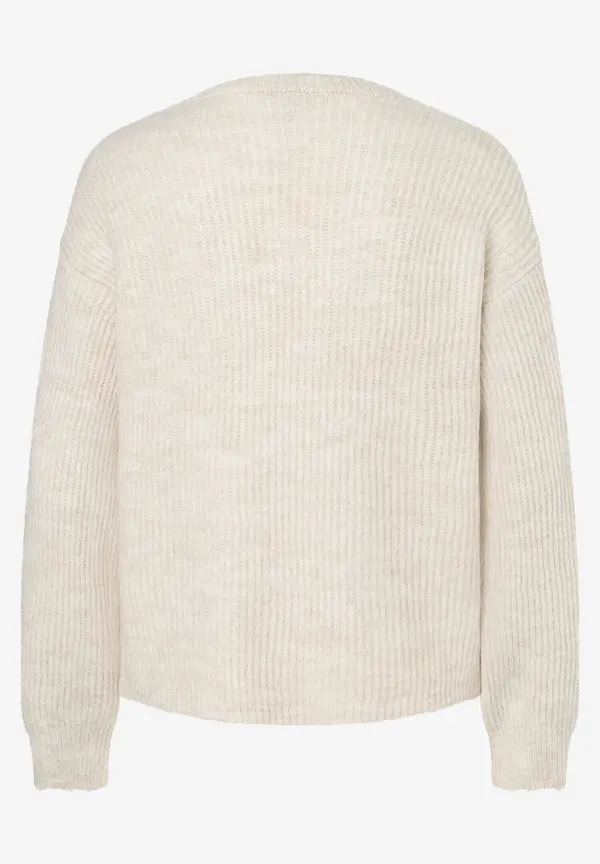 More & More Rippen-Strickjacke, almond melange, Herbst-Kollektion Sonderangebot