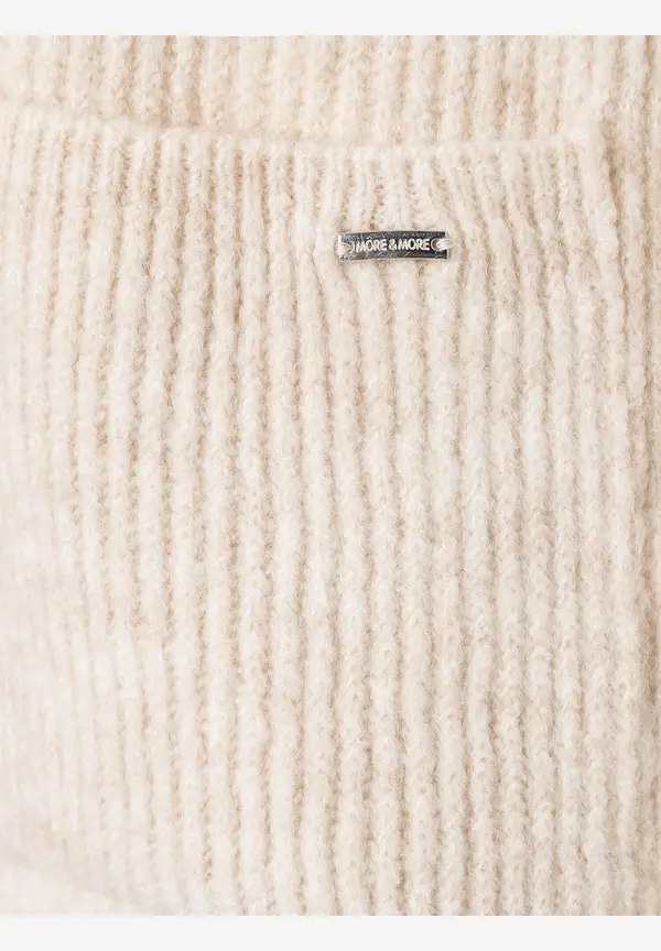 More & More Rippen-Strickjacke, almond melange, Herbst-Kollektion Sonderangebot