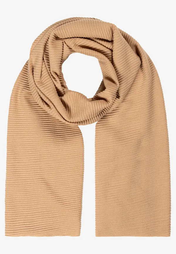 More & More Plissée-Schal, beige macchiato, Herbst-Kollektion Lagerräumung