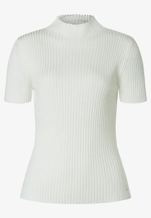 More & More Rippstrick-Pullover, Kurzarm, ecru Top Angebot