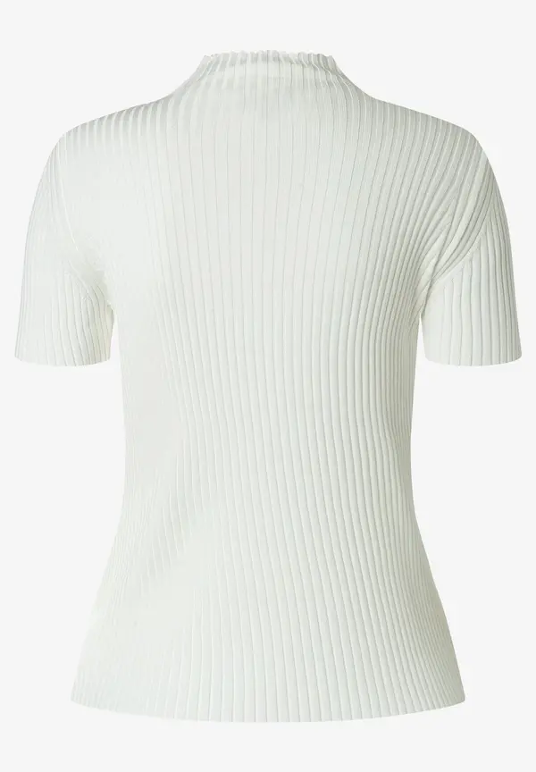 More & More Rippstrick-Pullover, Kurzarm, ecru Top Angebot