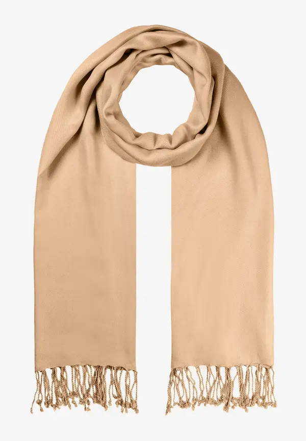 More & More Schal mit Fransen, warm beige Zeitlich begrenztes Angebot