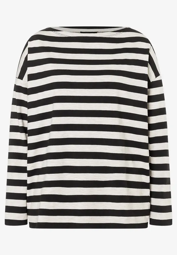 More & More Ringelshirt, schwarz/beige melange, Herbst Kollektion Räumungsverkauf