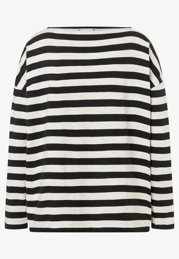 More & More Ringelshirt, schwarz/beige melange, Herbst Kollektion Räumungsverkauf