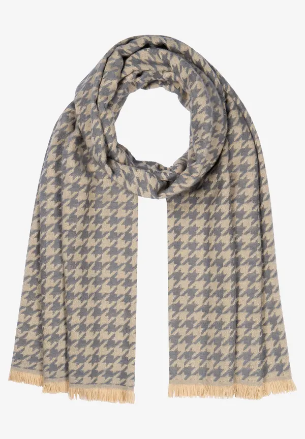 More & More breiter Schal, beige/grau karierte, Herbst-Kollektion Riesige Ersparnisse