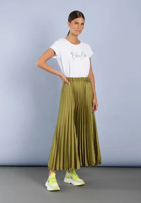 More & More T-Shirt mit Strass-Schriftzug, weiß Super Sparpreis