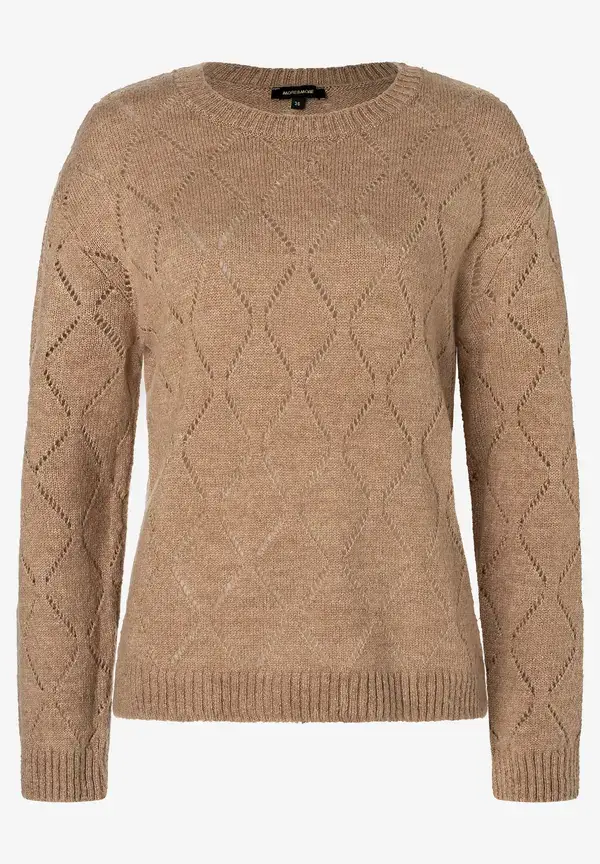More & More Ajour-Pullover, beige macchiato, Herbst-Kollektion Kostenlose Rückgabe