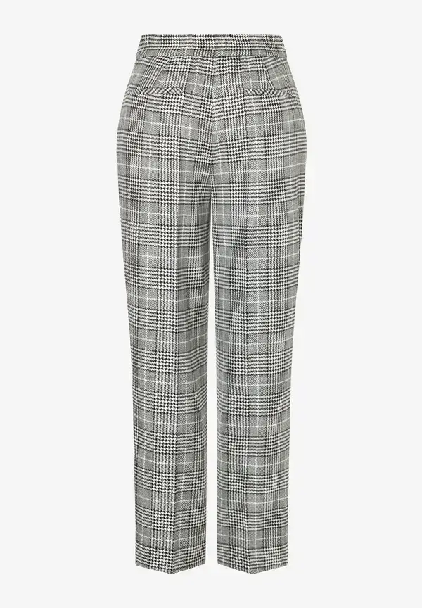 More & More Glencheck Hose, schwarz/ecru, Herbst-Kollektion Begrenzte Freigabe