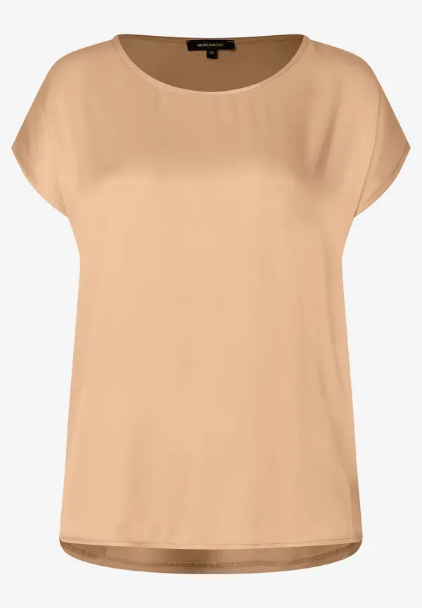 More & More Shirt mit Satinfront, warm beige Letzte 3 Tage