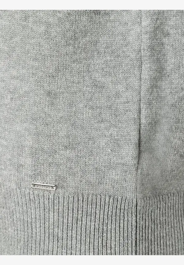 More & More Pullover mit Volantärmel, grau melange, Herbst-Kollektion Letzter Tag