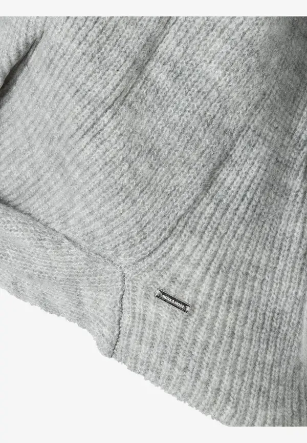 More & More Pullover mit Knotendetail, grau melange, Herbst-Kollektion Bis zu 60% Rabatt