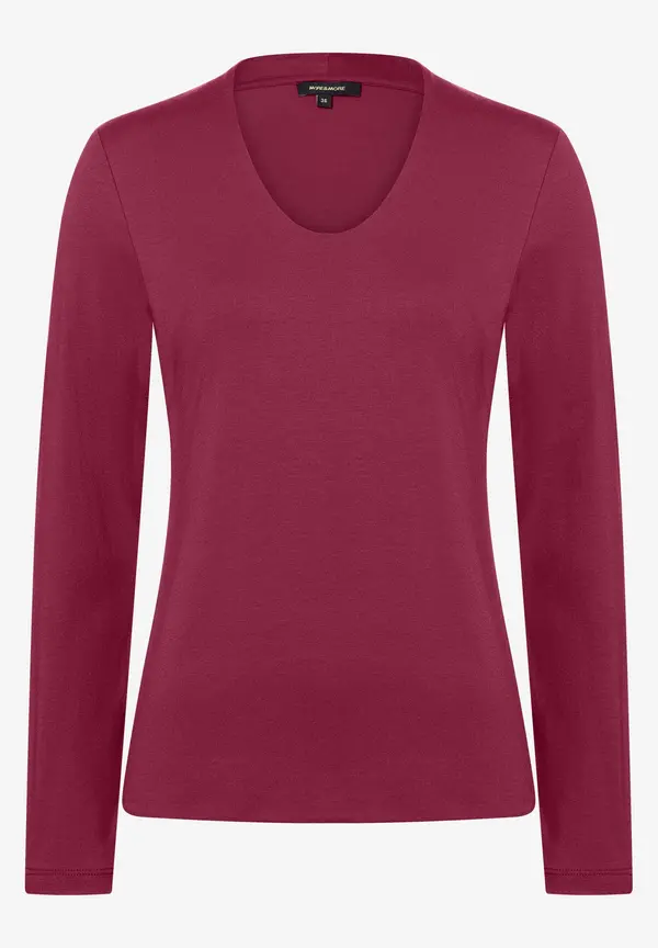 More & More Langarmshirt, bordeaux, Herbst-Kollektion Sonderangebot der Fabrik