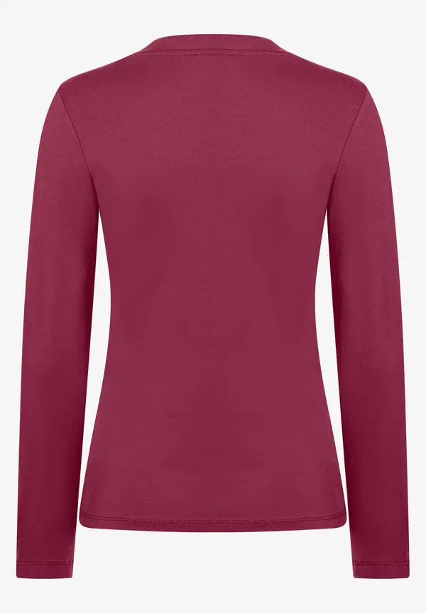 More & More Langarmshirt, bordeaux, Herbst-Kollektion Sonderangebot der Fabrik