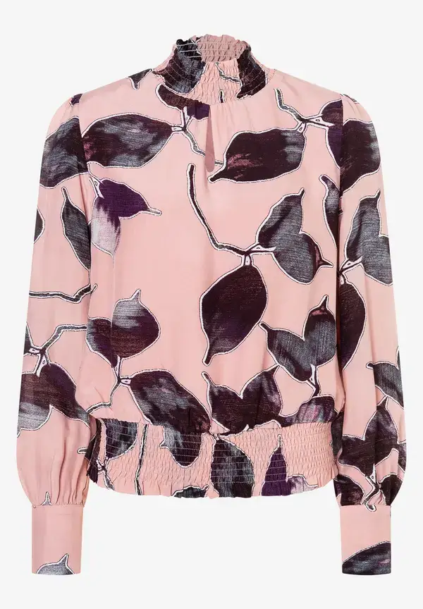 More & More Viskosebluse, Blätterprint, Herbst-Kollektion Super Rabatt