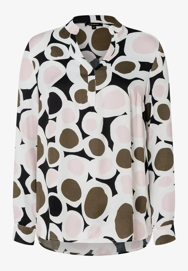 More & More Printbluse, rosé/olive/schwarz, Herbst-Kollektion 2025