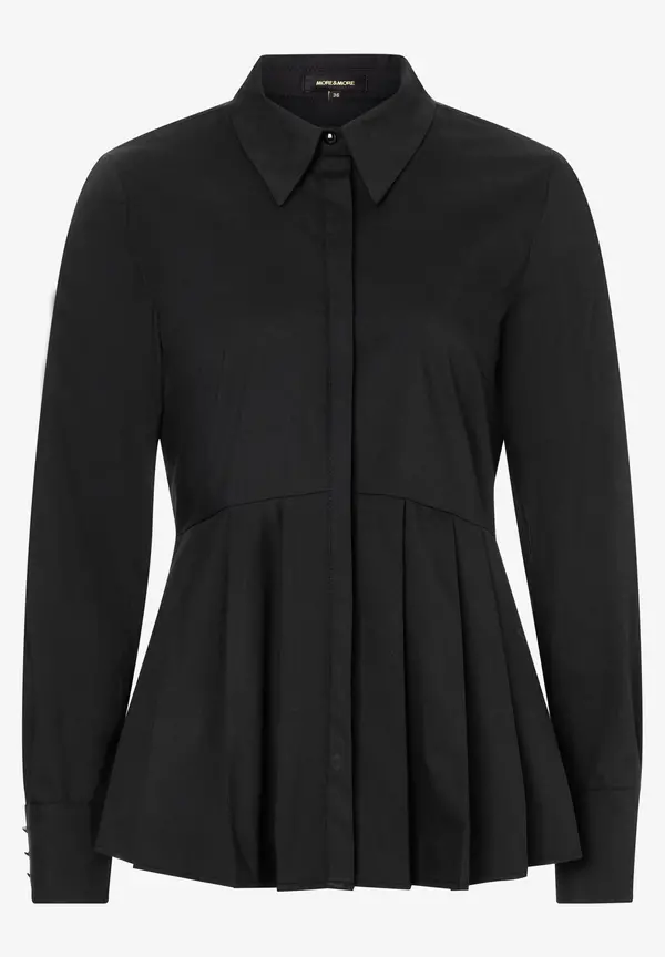 More & More Hemdbluse mit Falten-Detail, schwarz, Herbst-Kollektion Hotsell