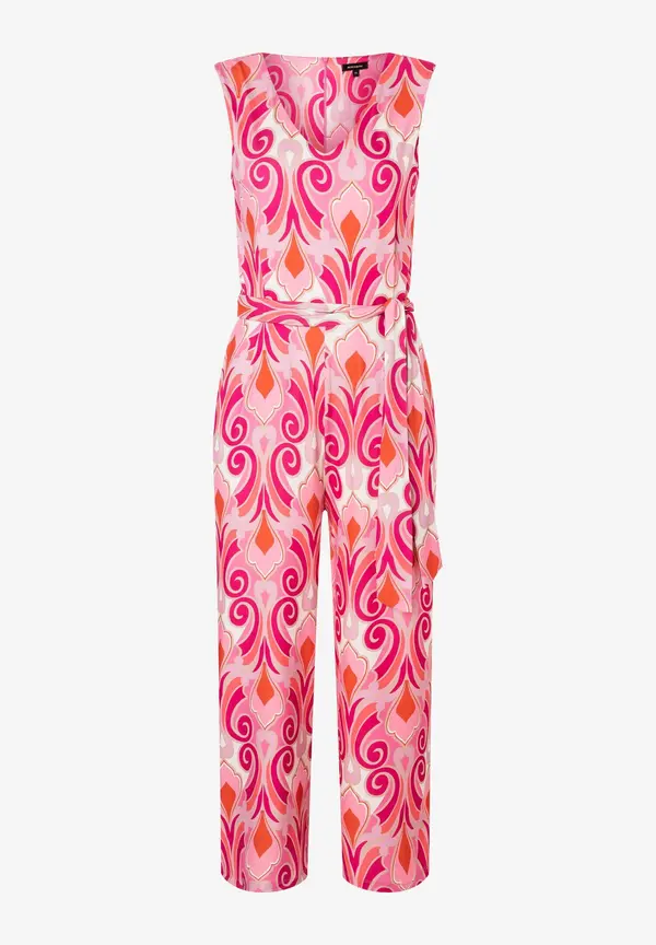 More & More Jersey Jumpsuit, Ornament-Print, rosa/rot/pink Blitzverkäufe