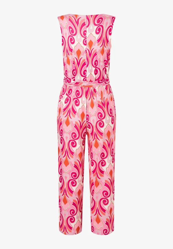 More & More Jersey Jumpsuit, Ornament-Print, rosa/rot/pink Blitzverkäufe