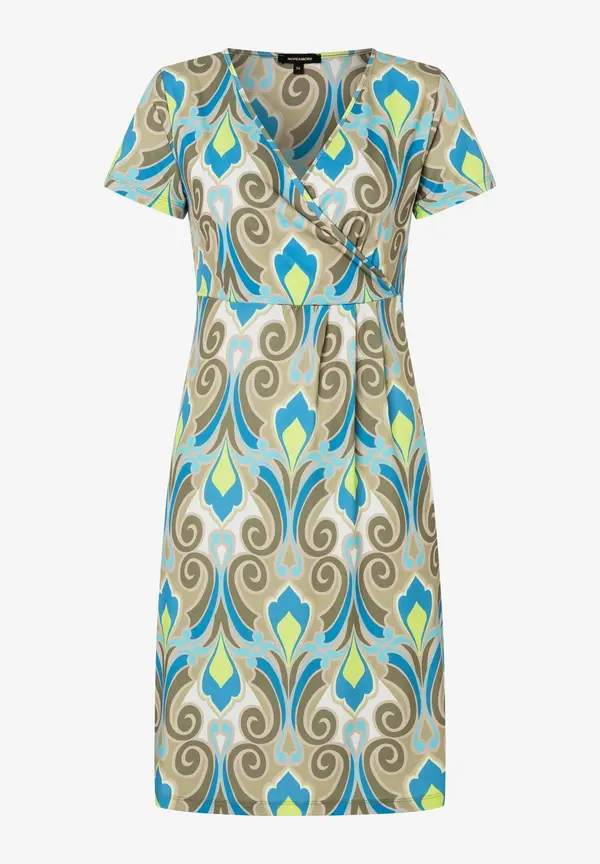 More & More Jerseykleid, Ornament-Print, lime/khaki/blau Kostenloser Versand