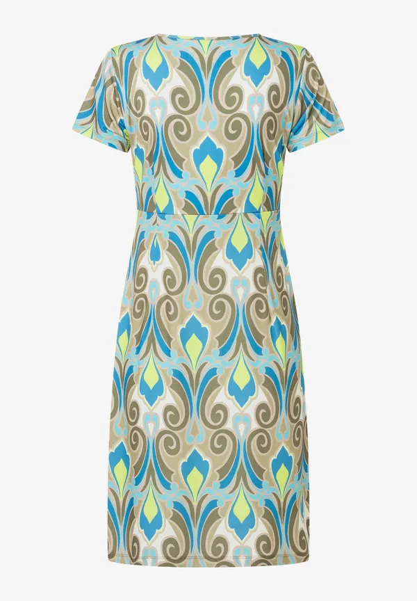 More & More Jerseykleid, Ornament-Print, lime/khaki/blau Kostenloser Versand