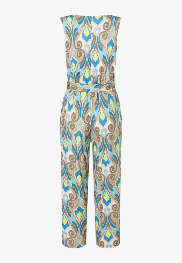More & More Jersey Jumpsuit, Ornament-Print, lime/khaki/blau Fabrik Onlineshop