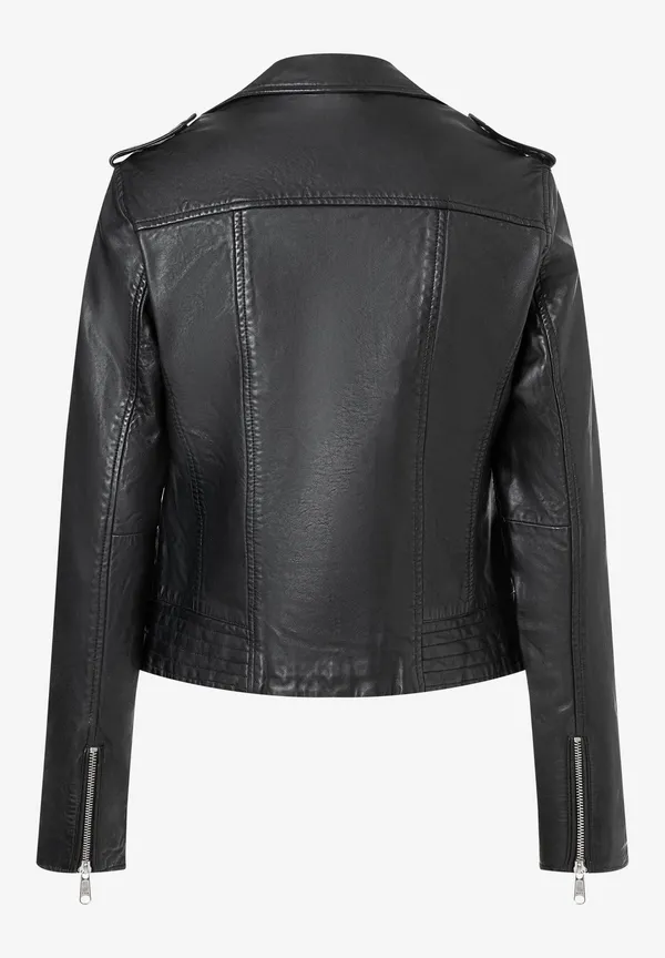 More & More Biker-Lederjacke, schwarz, Herbst-Kollektion Begrenztes Angebot