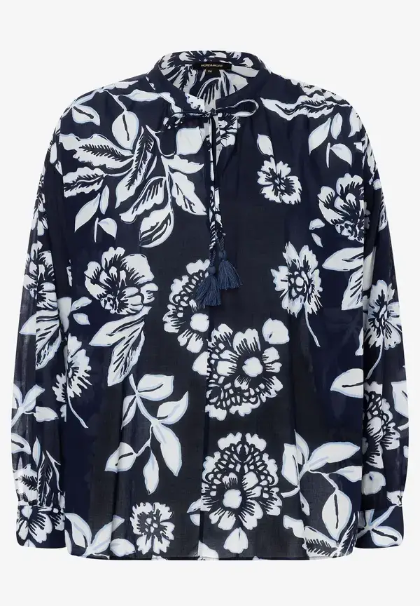 More & More Baumwollbluse, marine/weiß, Frühjahrs-Kollektion Preisnachlass