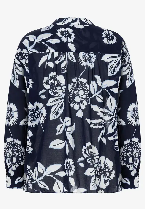 More & More Baumwollbluse, marine/weiß, Frühjahrs-Kollektion Preisnachlass