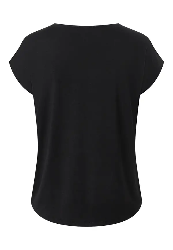 More & More Shirt mit Satinfront, schwarz Lagerräumung